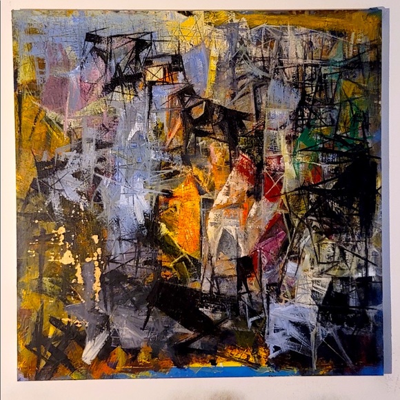 Dos Besós Original Wall Fine Contemporary Art on Canvas - Picture 1 of 4